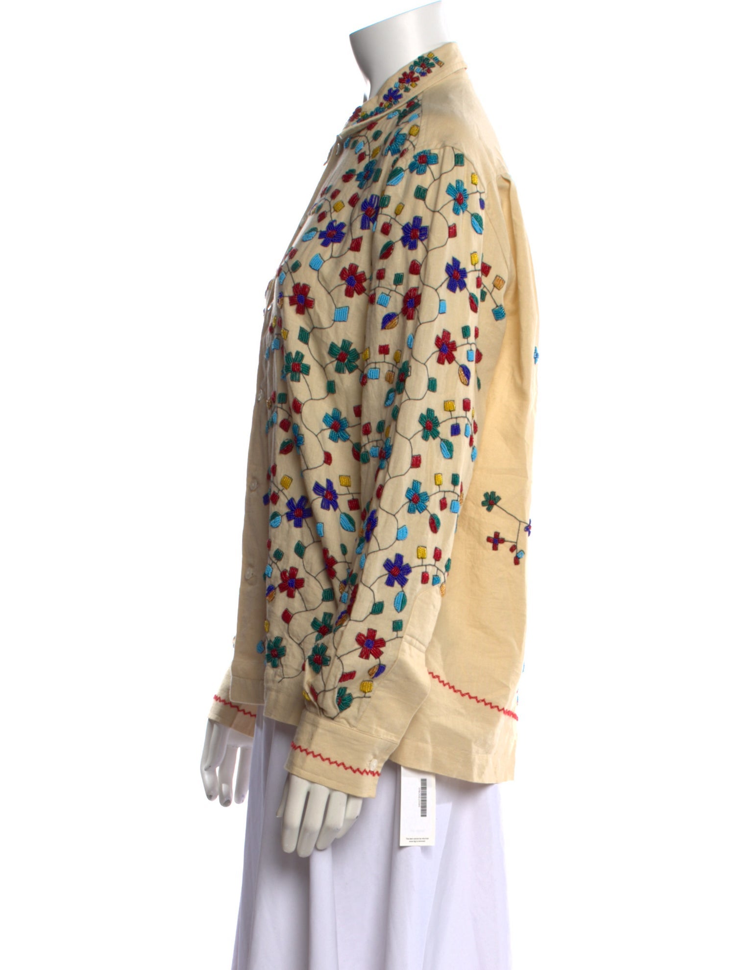 BODE Linen Printed Button-Up Top