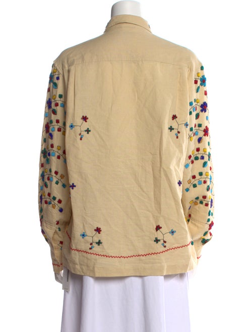 BODE Linen Printed Button-Up Top