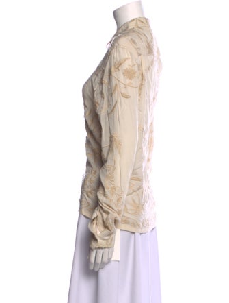 BODE Printed Long Sleeve Button-Up Top