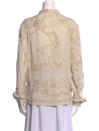 BODE Printed Long Sleeve Button-Up Top