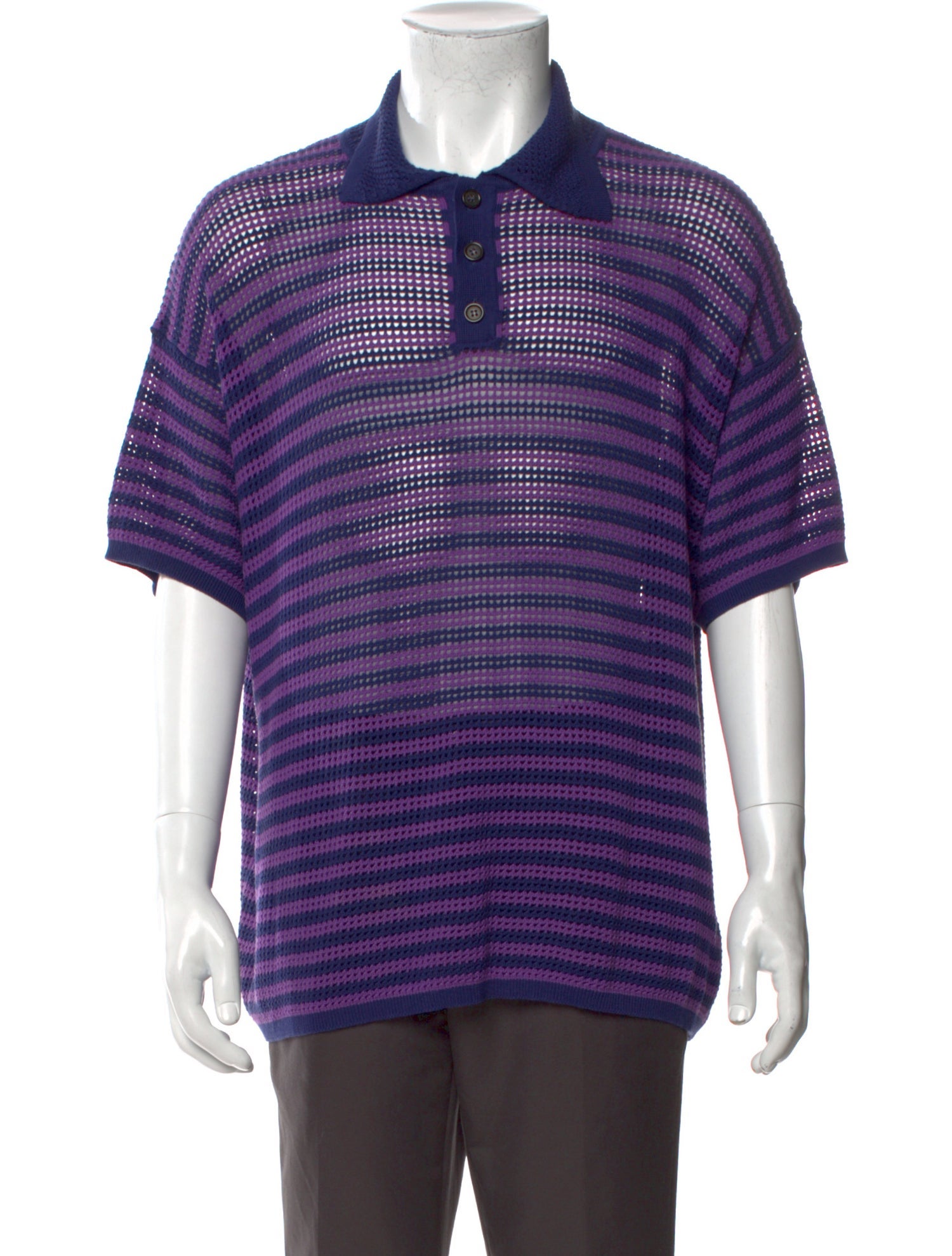 BODE Striped Collar Polo Shirt