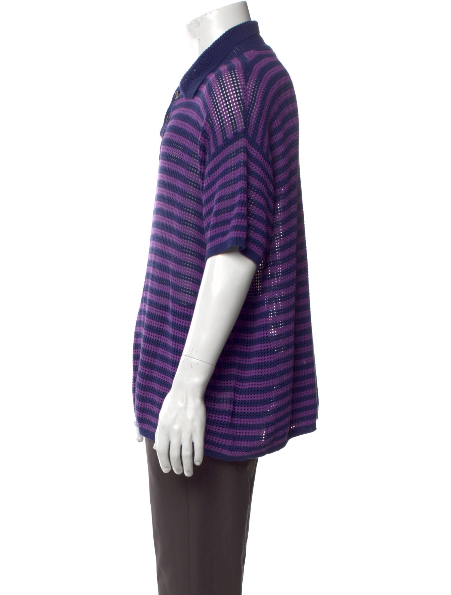 BODE Striped Collar Polo Shirt