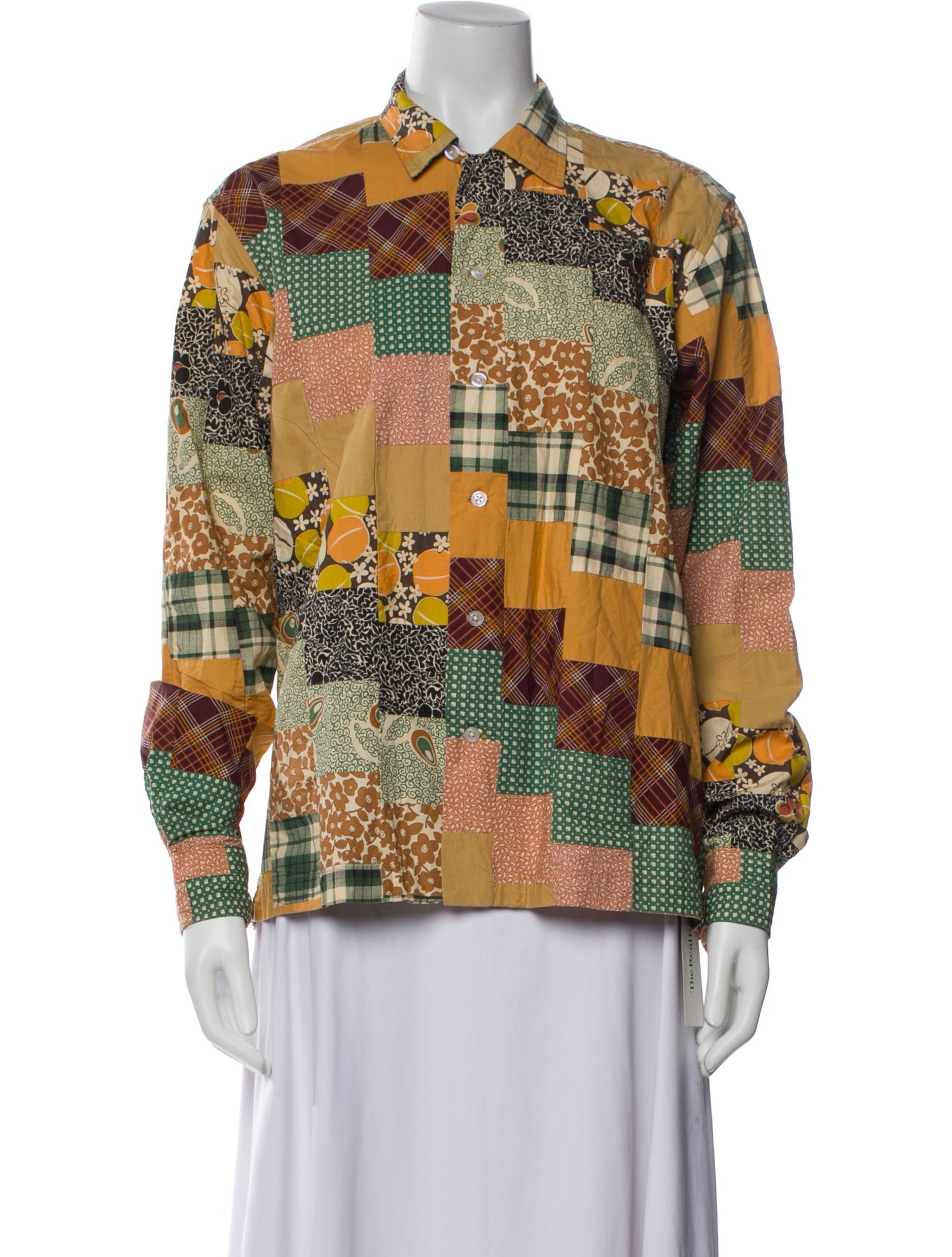 BODE Printed Long Sleeve Button-Up Top