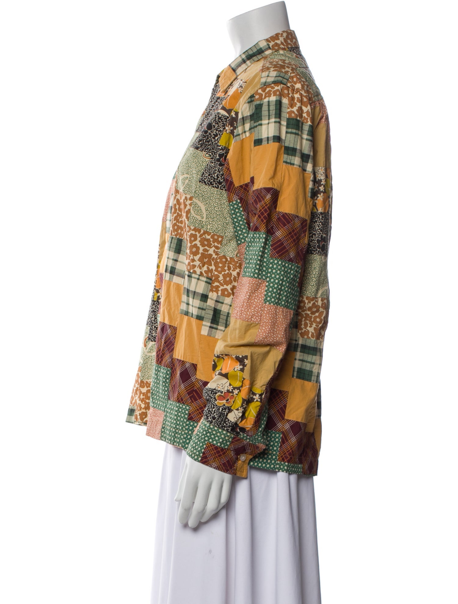 BODE Printed Long Sleeve Button-Up Top