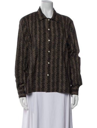 BODE Printed Long Sleeve Button-Up Top