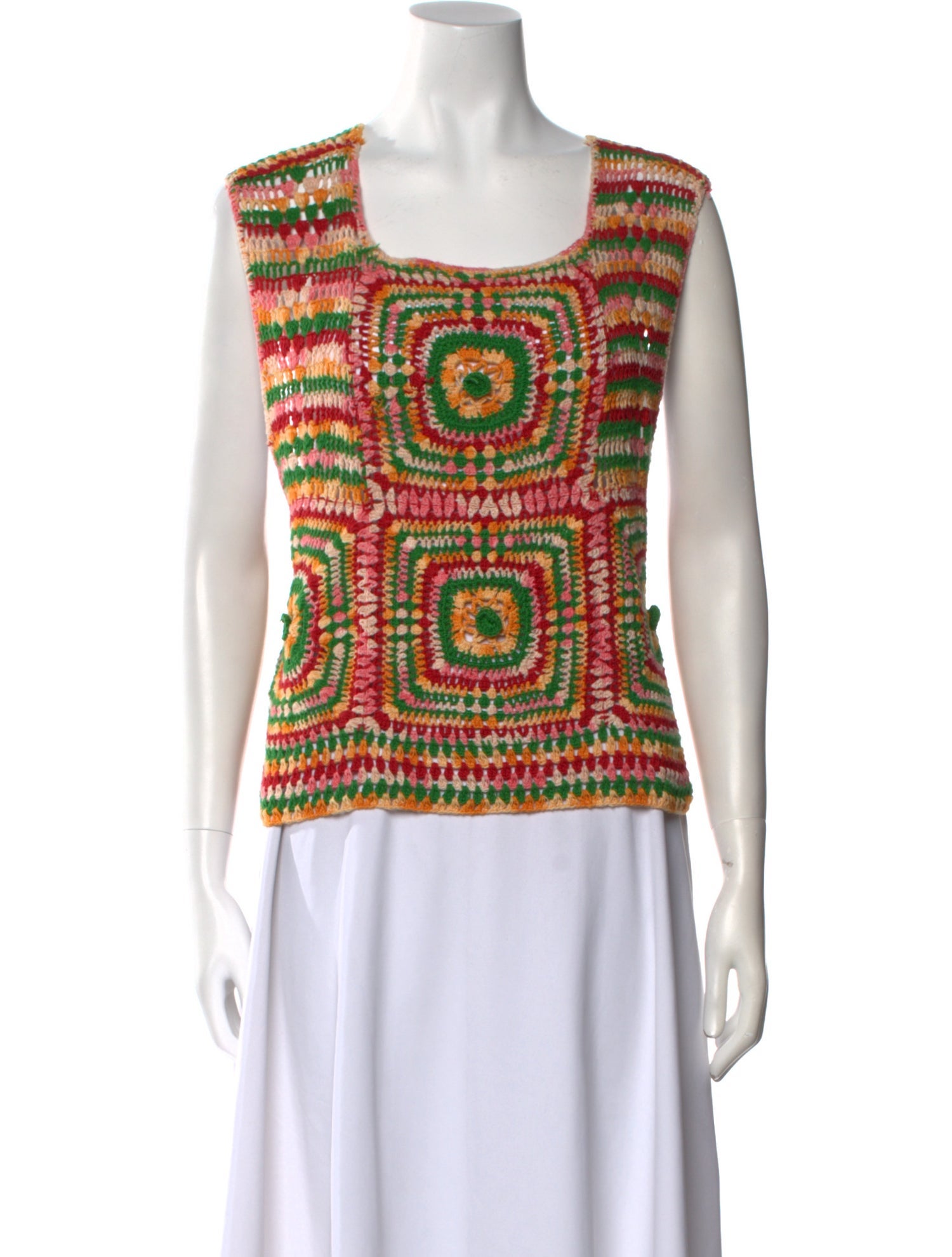 BODE Printed Square Neckline Top