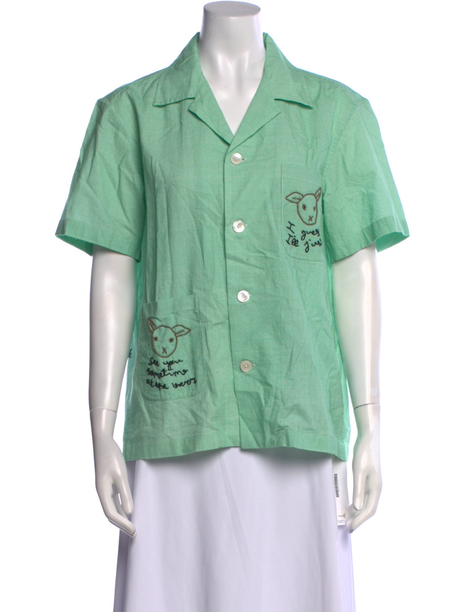 BODE Short Sleeve Button-Up Top