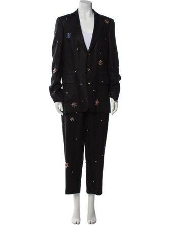 BODE Linen Floral Print Pantsuit