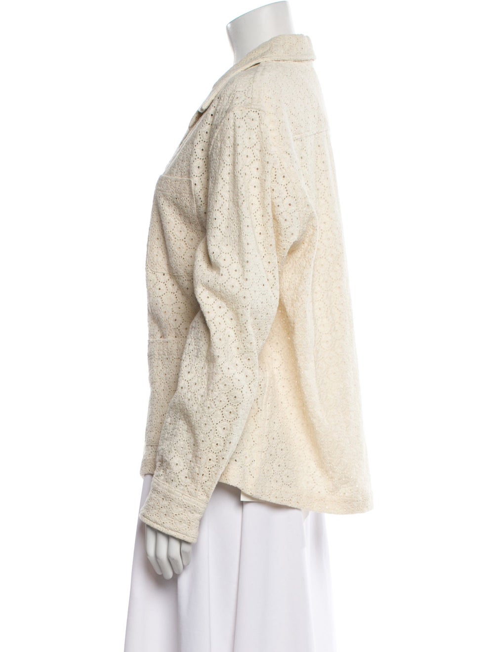 Bode Jacket Neutrals Pointed Collar Patch Pockets… - image 2