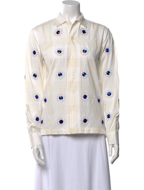 BODE Printed Long Sleeve Button-Up Top
