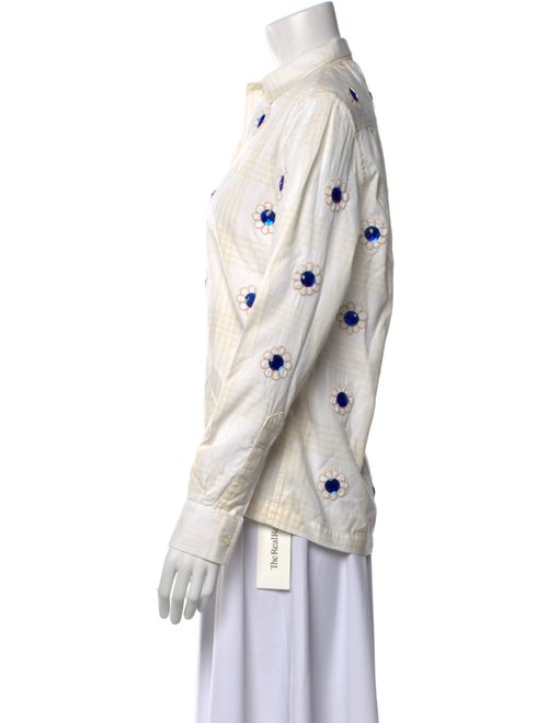 BODE Printed Long Sleeve Button-Up Top