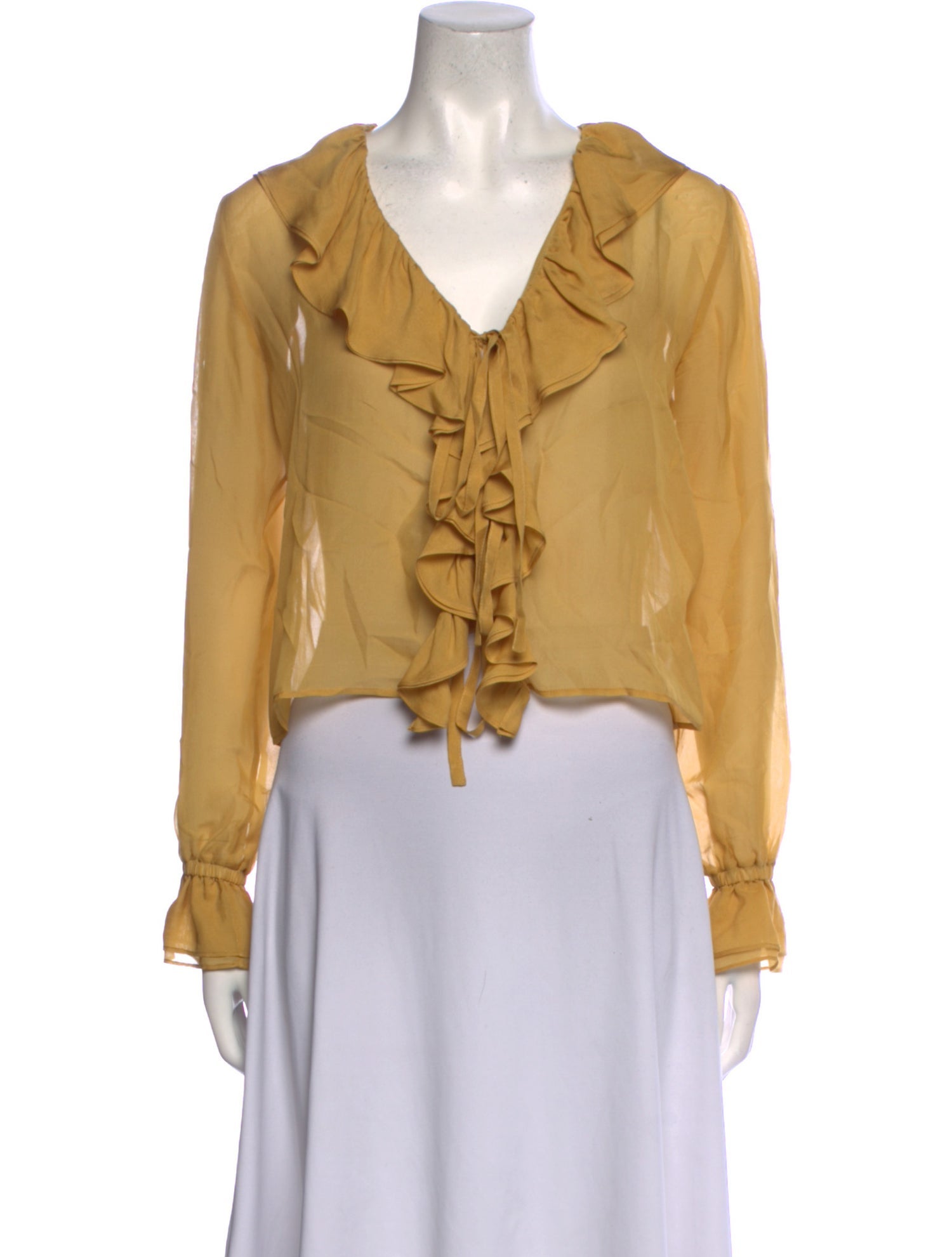 BODE Silk V-Neck Crop Top