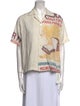 BODE Graphic Print Short Sleeve Button-Up Top