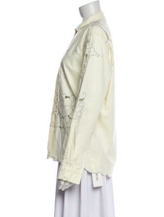 BODE Linen Long Sleeve Button-Up Top