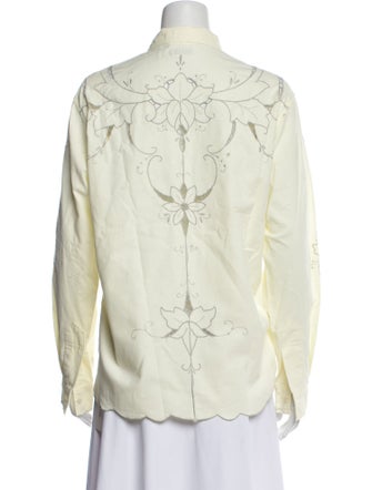 BODE Linen Long Sleeve Button-Up Top