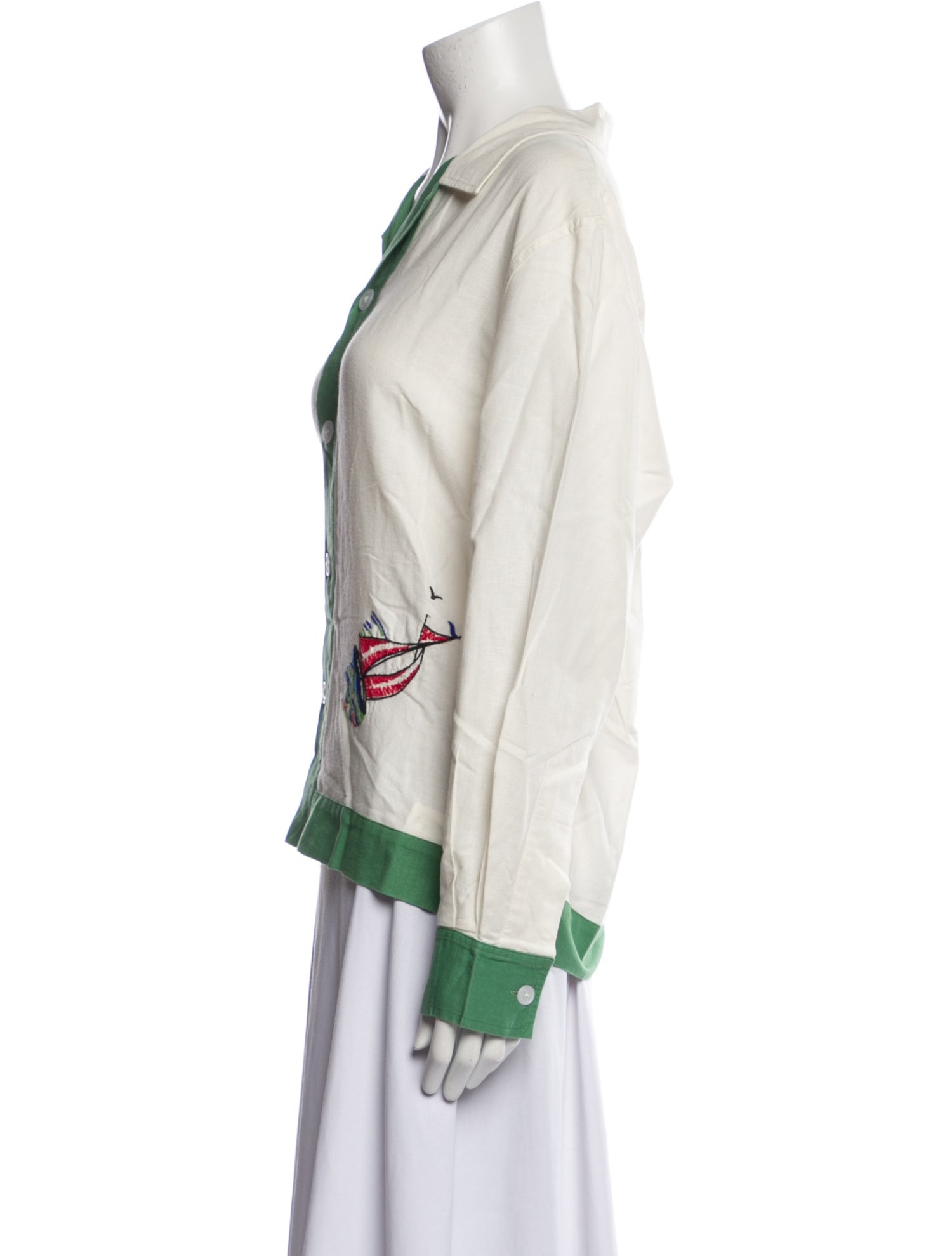 BODE Printed Long Sleeve Button-Up Top