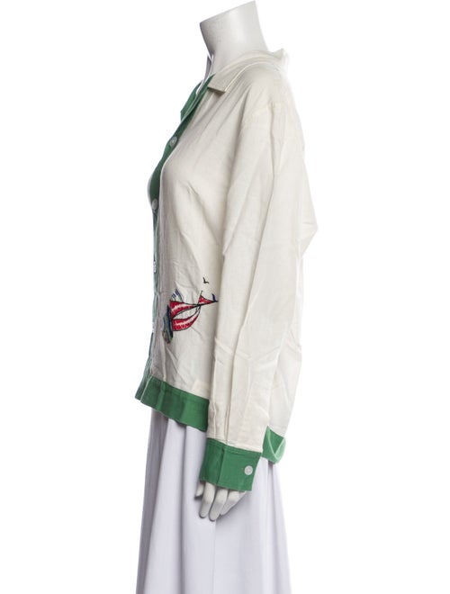 BODE Printed Long Sleeve Button-Up Top