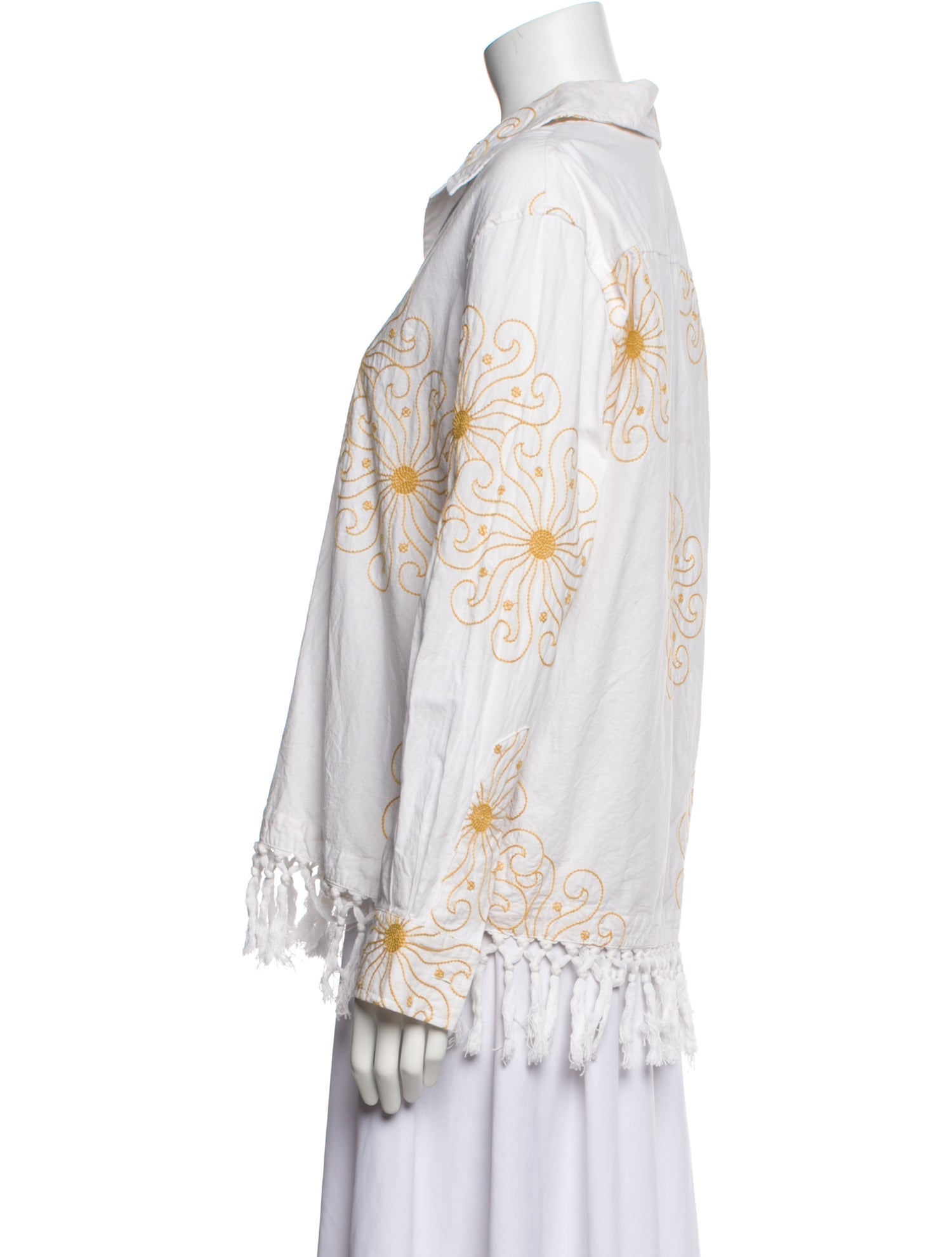 BODE Printed Long Sleeve Button-Up Top