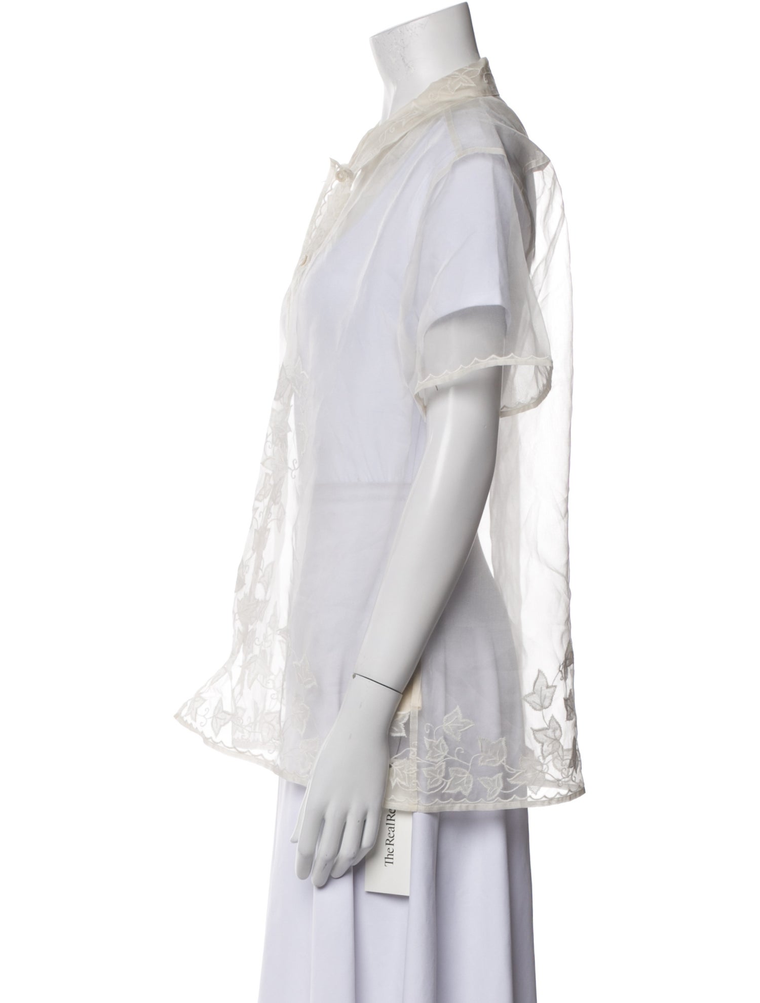 BODE Silk Short Sleeve Button-Up Top