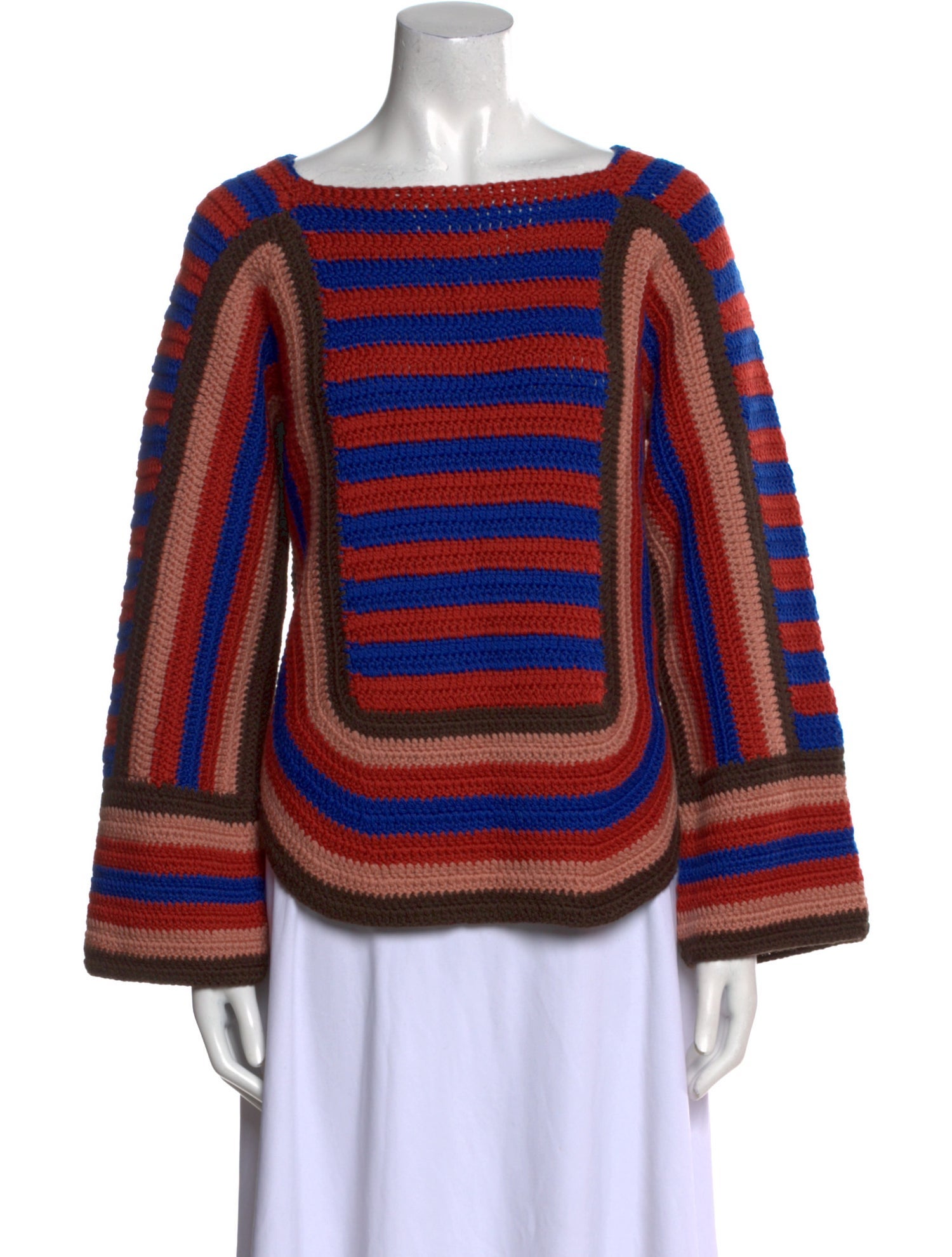 BODE Crochet Striped Sweater