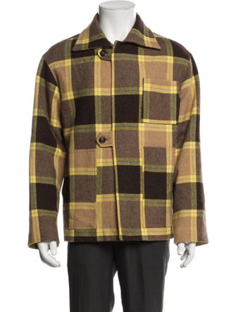 BODE Wool Plaid Print Peacoat