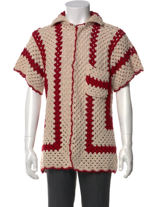 BODE Printed Collar Polo Sweater