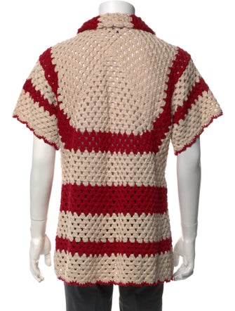 BODE Printed Collar Polo Sweater