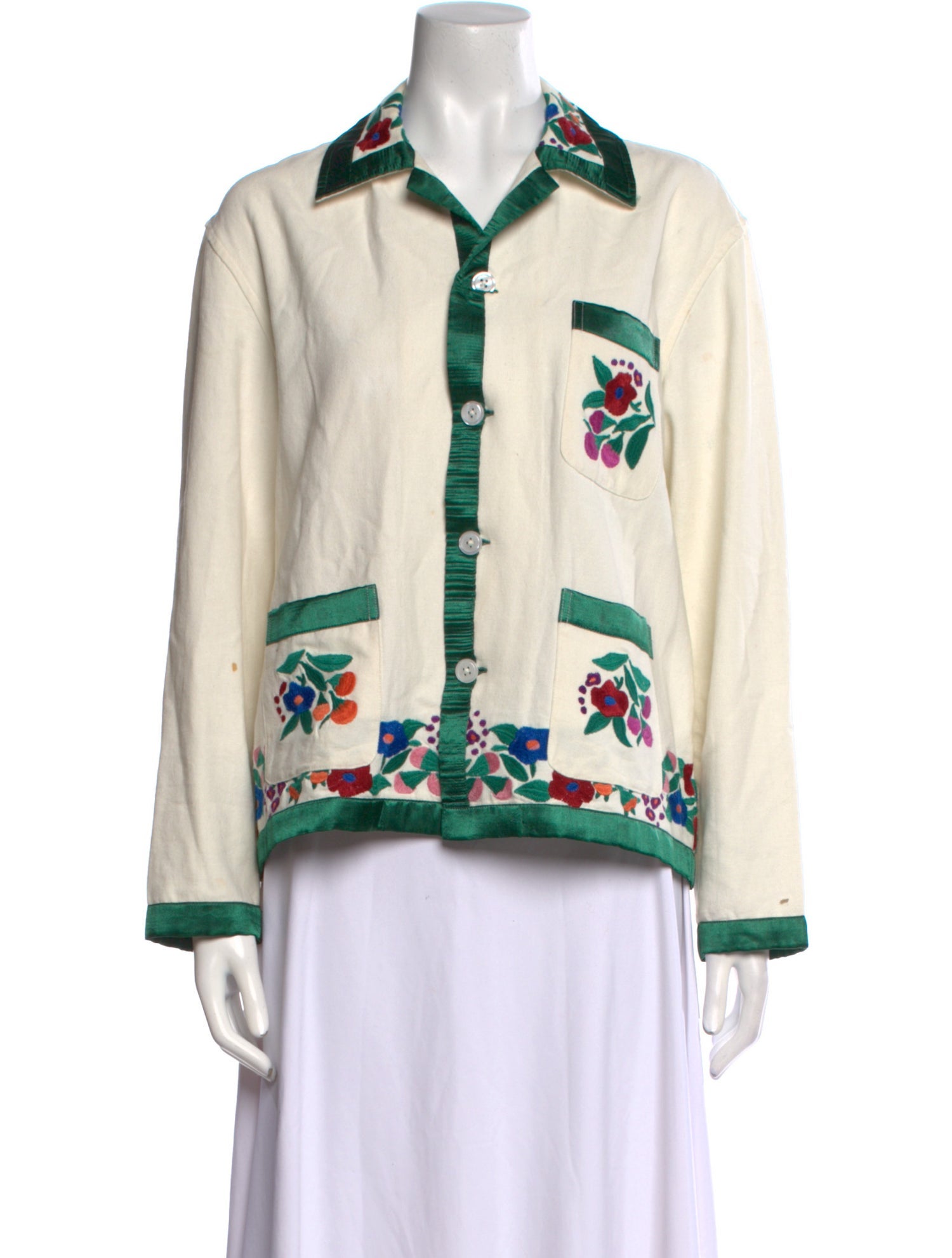 BODE Printed Long Sleeve Button-Up Top