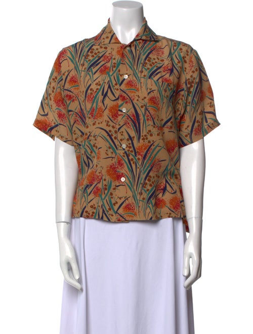 BODE Silk Printed Button-Up Top
