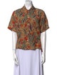 BODE Silk Printed Button-Up Top