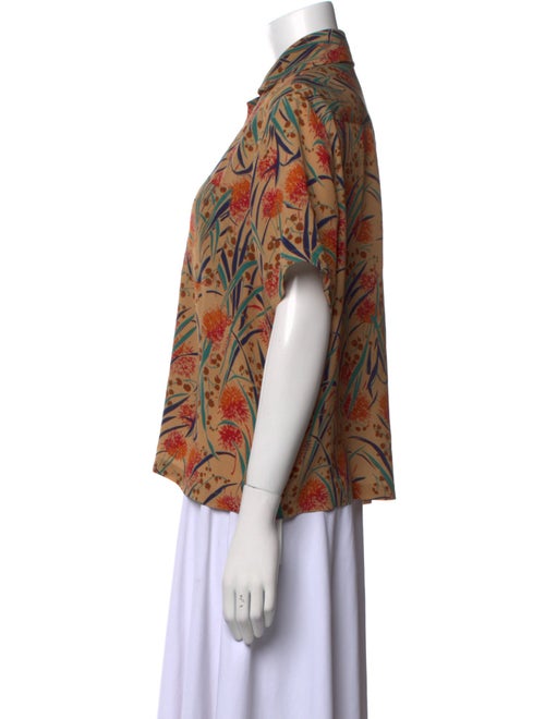 BODE Silk Printed Button-Up Top
