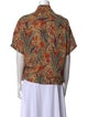 BODE Silk Printed Button-Up Top