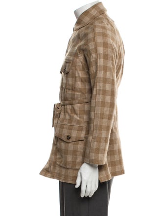 BODE Merino Wool Plaid Print Utility Jacket