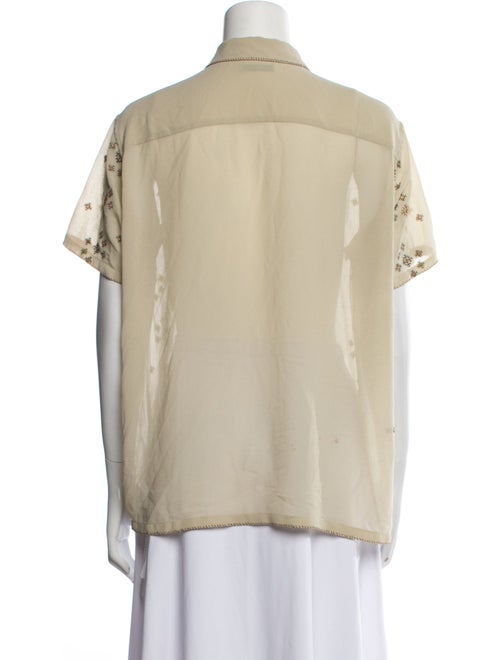 BODE Printed Short Sleeve Button-Up Top