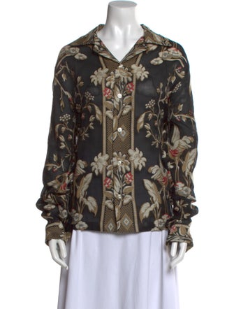 BODE Floral Print V-Neck Blouse