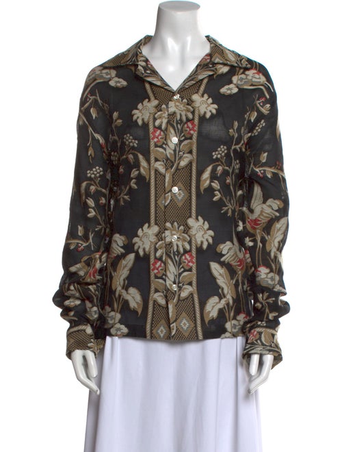 BODE Floral Print V-Neck Blouse