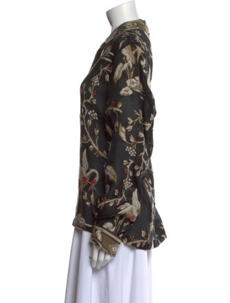 BODE Floral Print V-Neck Blouse