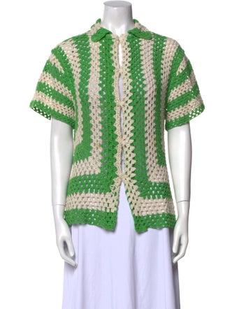 BODE Printed Mock Neck Polo