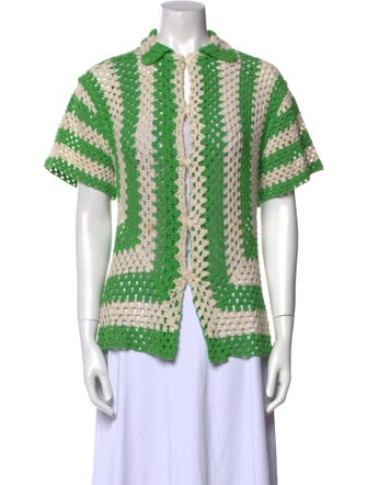 BODE Printed Mock Neck Polo