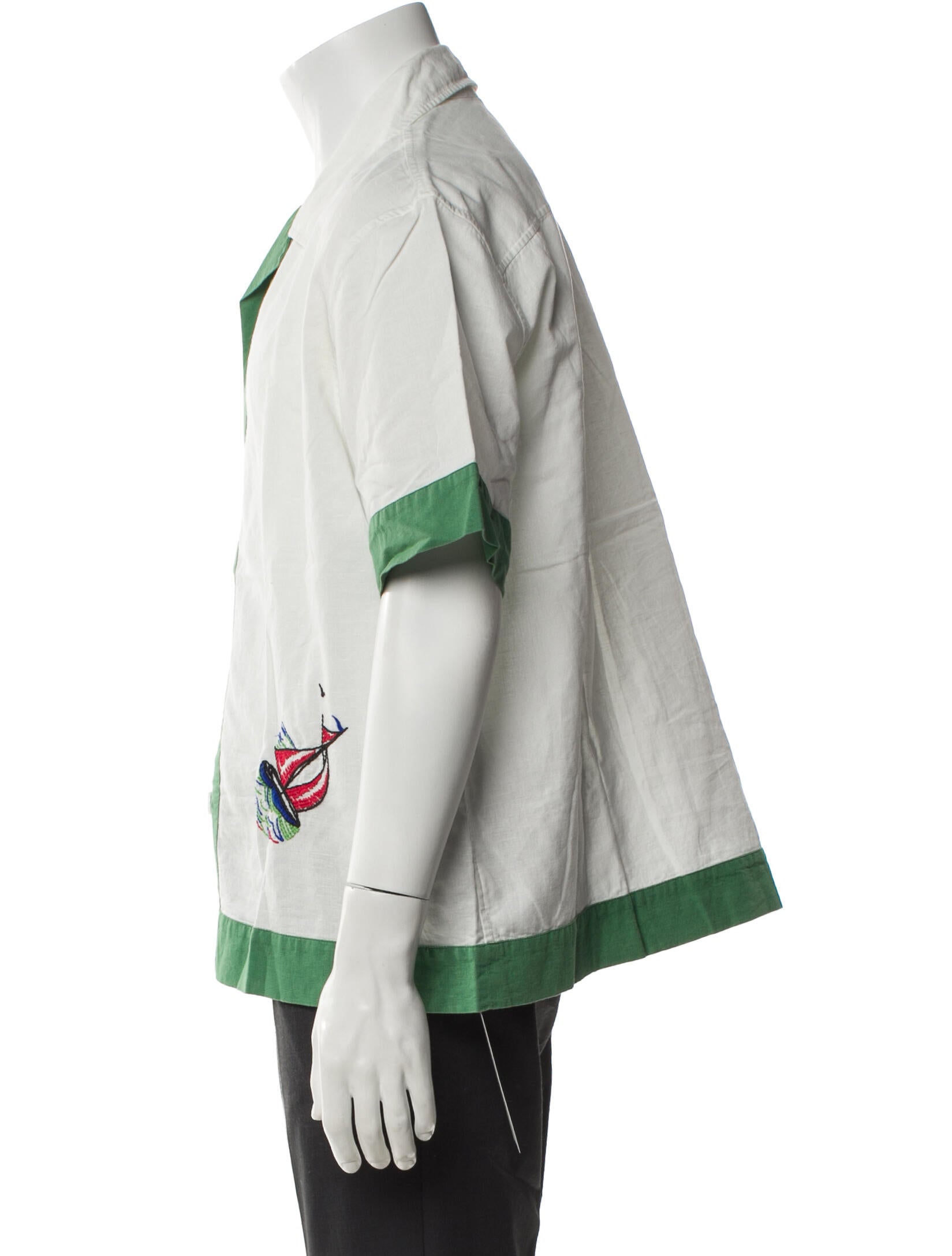 BODE Colorblock Pattern Short Sleeve Shirt