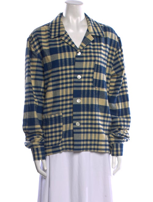 BODE Plaid Print Long Sleeve Button-Up Top