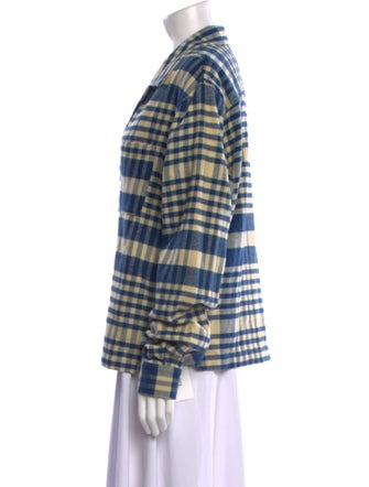 BODE Plaid Print Long Sleeve Button-Up Top