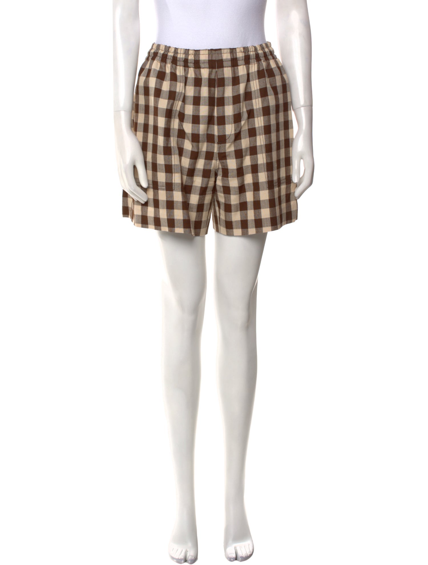 BODE Plaid Print Mini Shorts