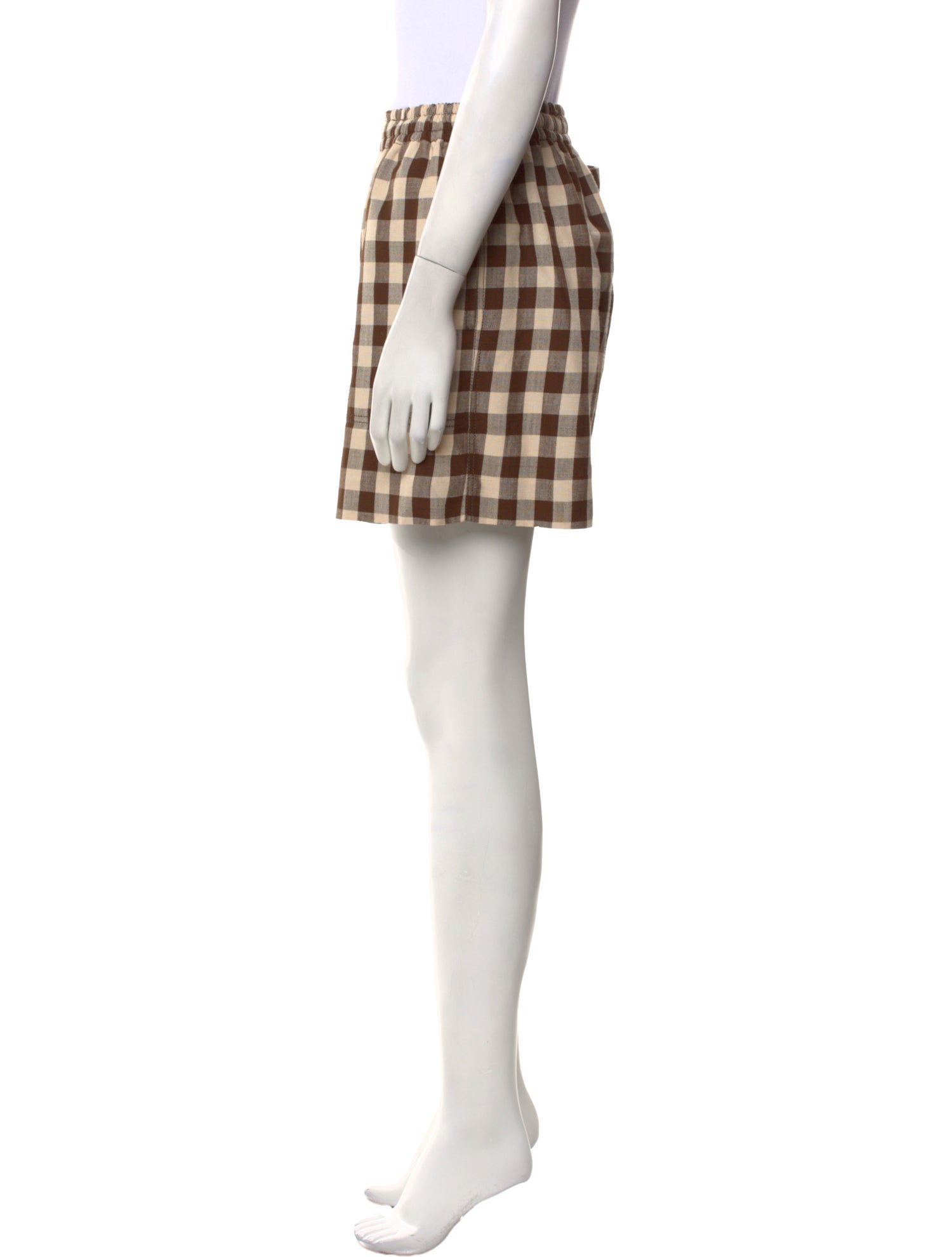 BODE Plaid Print Mini Shorts