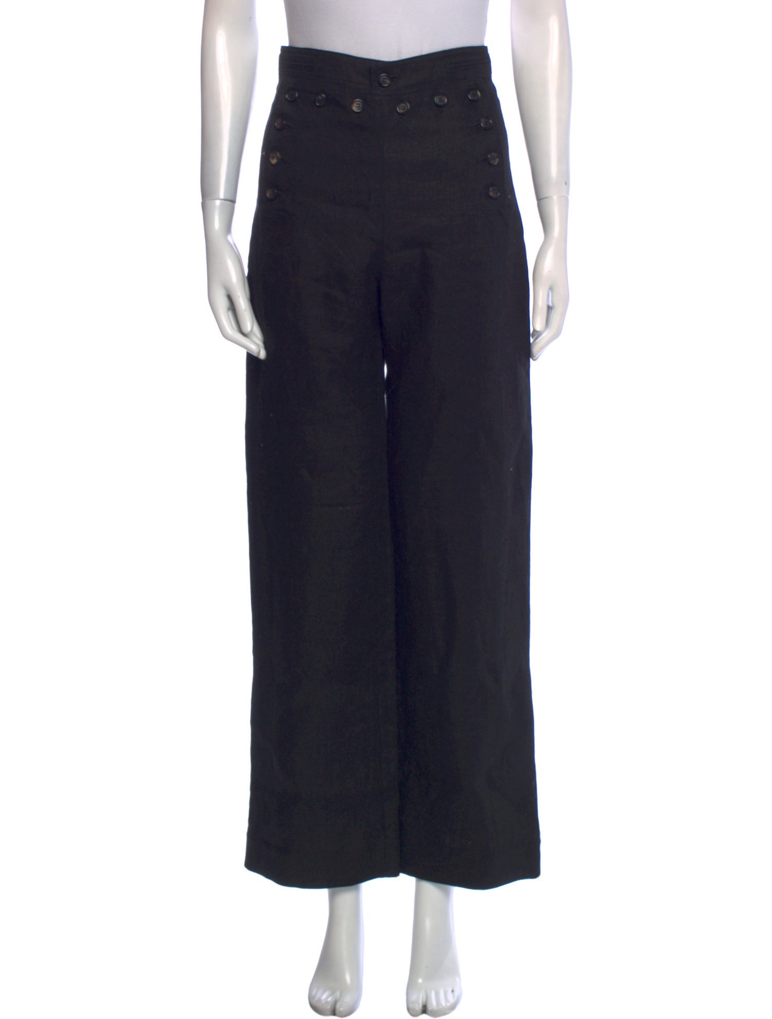 BODE Linen Sailor Trousers Wide Leg Pants