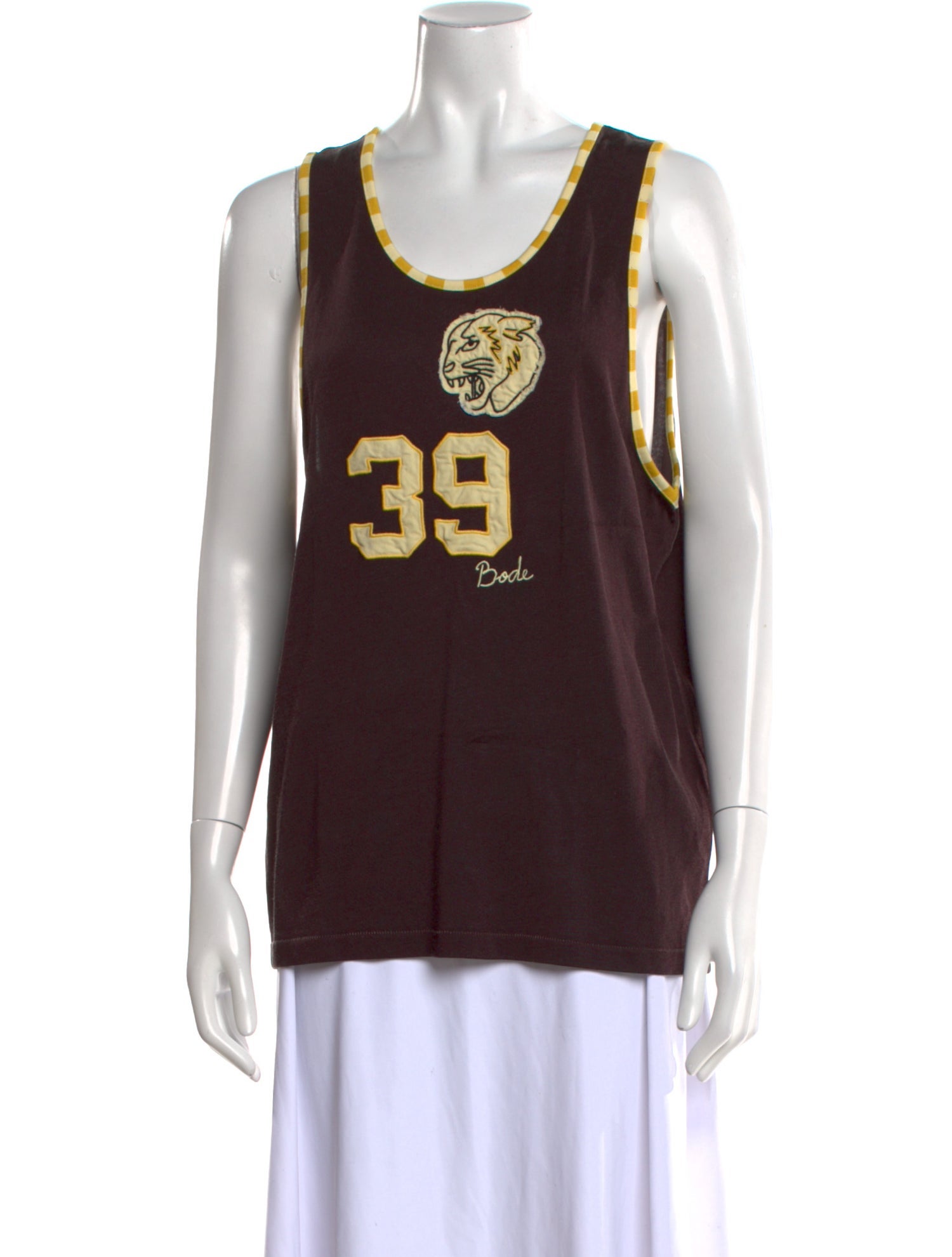 BODE Graphic Print Scoop Neck Top