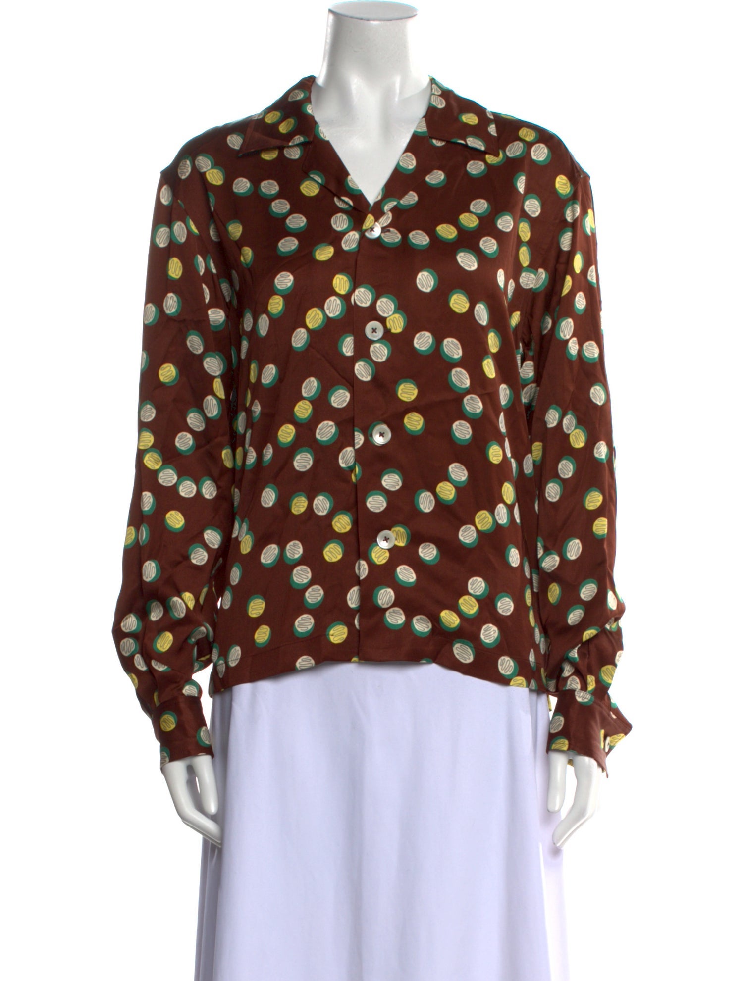 BODE Polka Dot Print Open Front Blouse