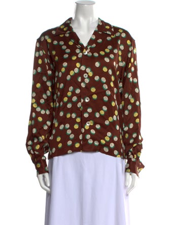 BODE Polka Dot Print Open Front Blouse