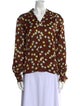 BODE Polka Dot Print Open Front Blouse