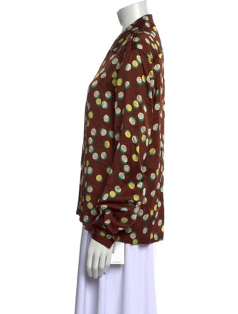 BODE Polka Dot Print Open Front Blouse